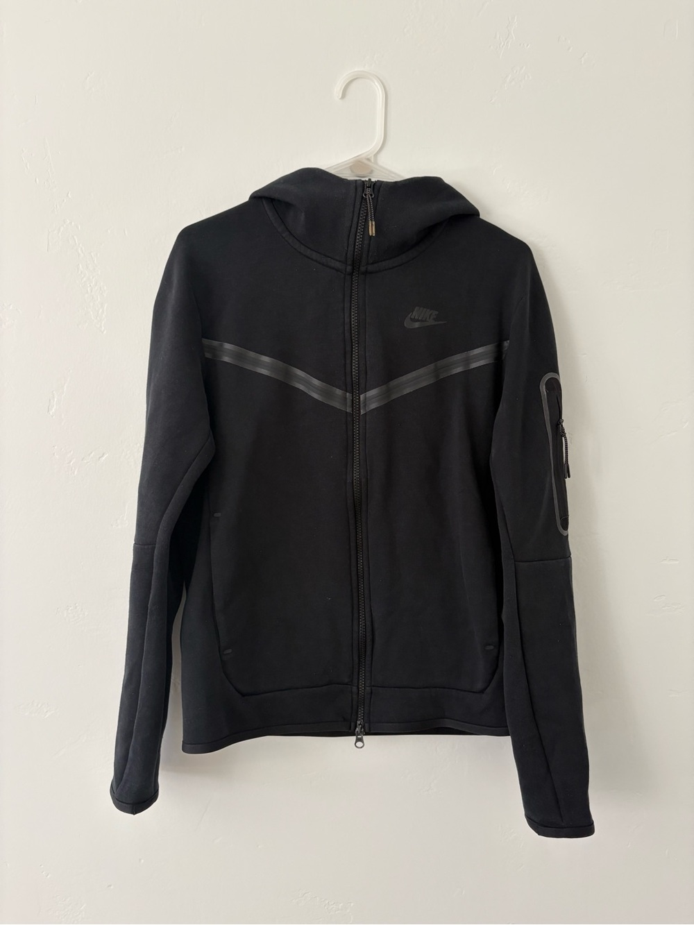 Nike Tech Black Full-Zip Hooded Performance Jacket